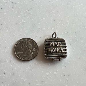 “MAD MONEY” Suitcase Charm with $1 - Sterling Silver